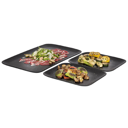 (6 pcs) GN 1/1 Gastronorm Tray - GGM Gastro NERO - Melamine - 530x325mm - Height: 25mm - Black