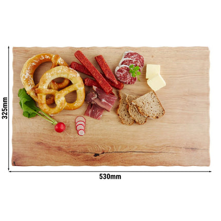 (6 pcs) GN 1/1 Gastronorm Tray - GGM Gastro OAK LIGHT - Melamine - 530x325mm - Height: 15mm - Brown