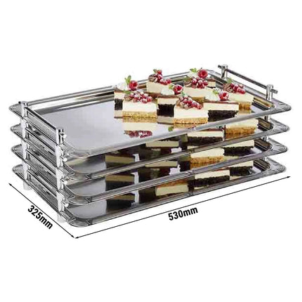 (6 pcs) GN 1/1 Gastronorm Tray - GGM Gastro PROFI LINE - Stainless Steel - 530x325mm - Height: 55mm