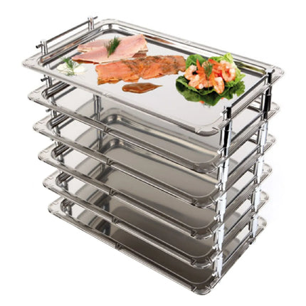 (6 pcs) GN 1/1 Gastronorm Tray - GGM Gastro PROFI LINE - Stainless Steel - 530x325mm - Height: 55mm