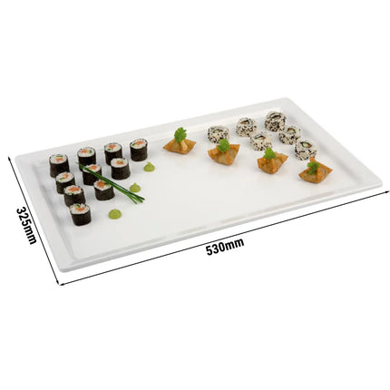 (6 pcs) GN 1/1 Gastronorm Tray - GGM Gastro PURE - Melamine - 530x325mm - Height: 30mm - White