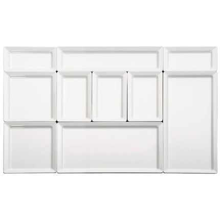 (6 pcs) GN 1/1 Gastronorm Tray - GGM Gastro PURE - Melamine - 530x325mm - Height: 30mm - White