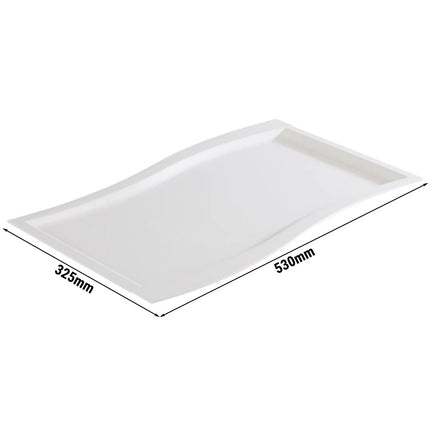 (6 pcs) GN 1/1 Gastronorm Tray - GGM Gastro SINUS - Melamine - 530x325mm - Height: 20mm - White
