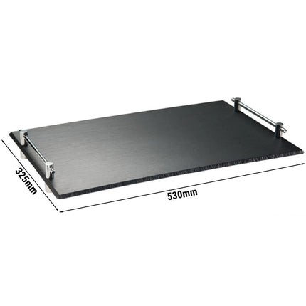 (6 pcs) GN 1/1 Gastronorm Tray - GGM Gastro SLATE - Melamine - 530x325mm - Height: 60mm - Black