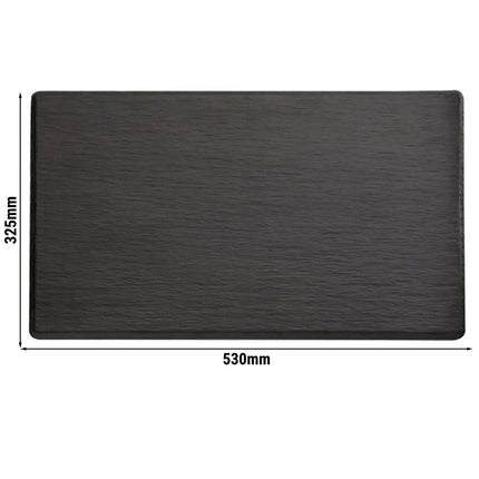 (6 pcs) GN 1/1 Gastronorm Tray - GGM Gastro SLATE - Melamine - 530x325mm - Height: 12mm - Black
