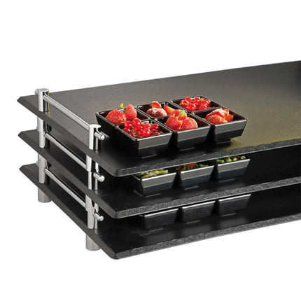 (6 pcs) GN 1/1 Gastronorm Tray - GGM Gastro SLATE - Melamine - 530x325mm - Height: 60mm - Black