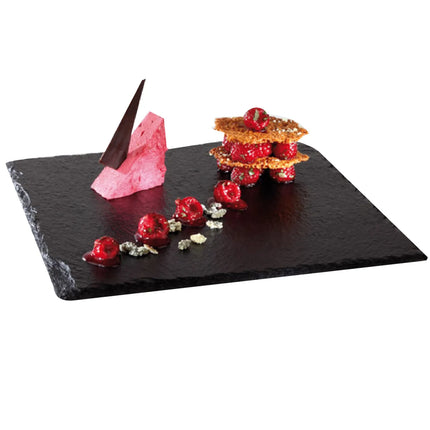 (6 pcs) GN 1/1 Gastronorm Tray - GGM Gastro SLATE - Melamine - 530x325mm - Height: 12mm - Black