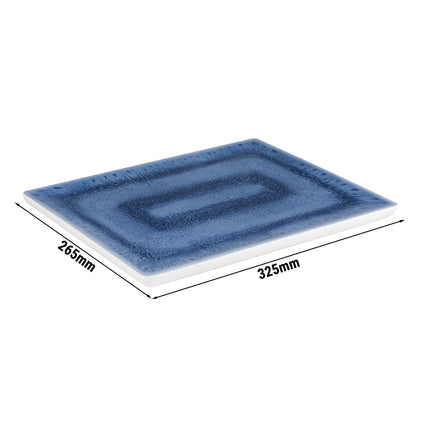 (6 pcs) GN 1/2 Gastronorm Tray - GGM Gastro BLUE OCEAN - Melamine - 325x265mm - Height: 20mm - Blue/White