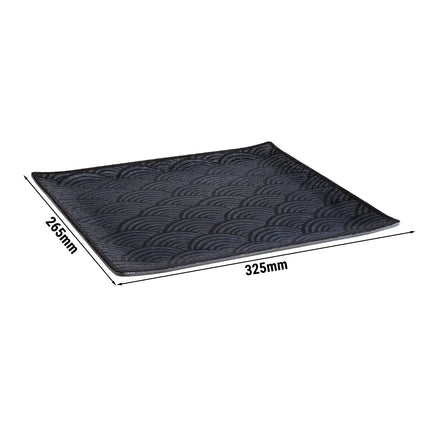 (6 pcs) GN 1/2 Gastronorm Tray - GGM Gastro DARK WAVE - Melamine - 325x265mm - Height: 20mm - Black