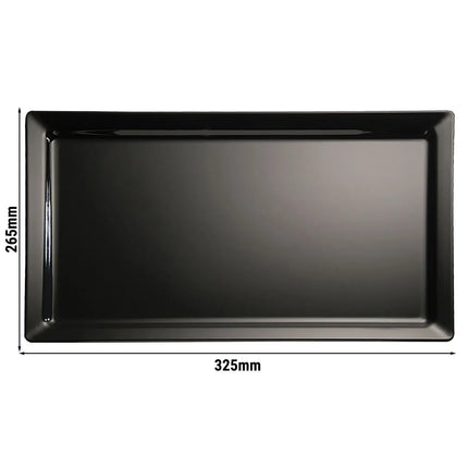 (6 pcs) GN 1/2 Gastronorm Tray - GGM Gastro FRIENDLY - PET (recycled) - 325x265mm - Height: 30mm - Black
