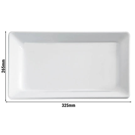 (6 pcs) GN 1/2 Gastronorm Tray - GGM Gastro FRIENDLY - Recycled PET - 325x265mm - Height: 30mm - White