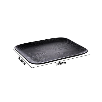 (6 pcs) GN 1/2 Gastronorm Tray - GGM Gastro NERO - Melamine - 325x265mm - Height: 25mm - Black