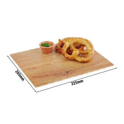 (6 pcs) GN 1/2 Gastronorm Tray - GGM Gastro OAK LIGHT - Melamine - 325x265mm - Height: 15mm - Brown