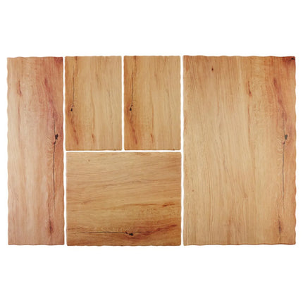 (6 pcs) GN 1/2 Gastronorm Tray - GGM Gastro OAK LIGHT - Melamine - 325x265mm - Height: 15mm - Brown