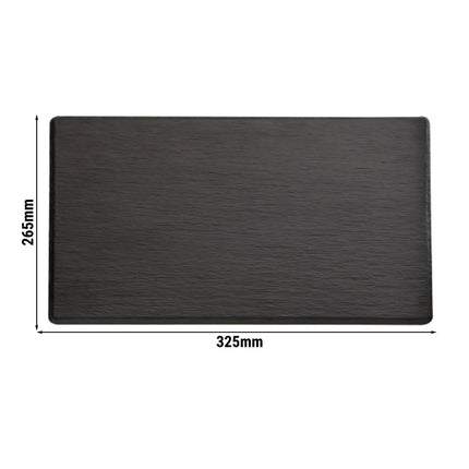 (6 pcs) GN 1/2 Gastronorm Tray - GGM Gastro SLATE - Melamine - 325x265mm - Height: 12mm - Black
