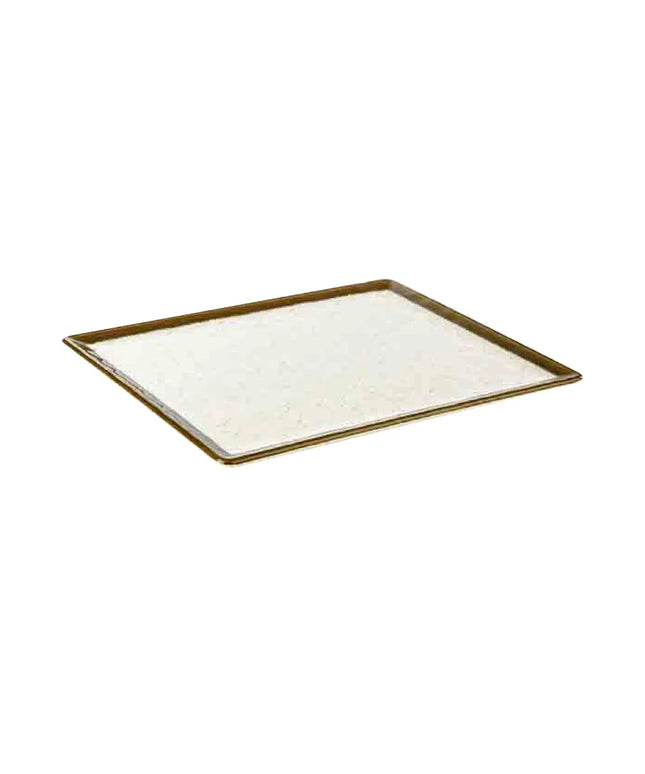 (6 pcs) GN 1/2 Gastronorm Tray - GGM Gastro STONE ART - Melamine - 325x265mm - Height: 15mm - Brown/White