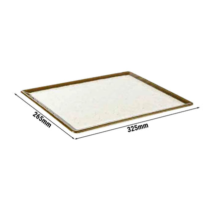 (6 pcs) GN 1/2 Gastronorm Tray - GGM Gastro STONE ART - Melamine - 325x265mm - Height: 15mm - Brown/White
