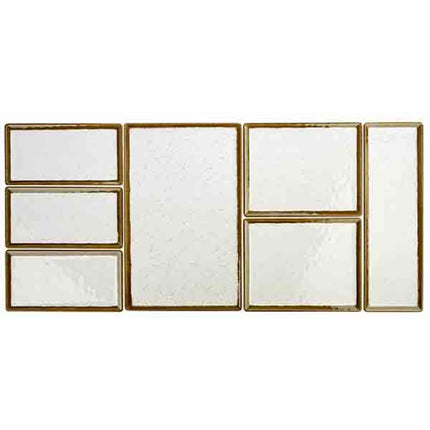 (6 pcs) GN 1/2 Gastronorm Tray - GGM Gastro STONE ART - Melamine - 325x265mm - Height: 15mm - Brown/White
