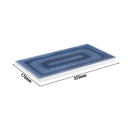 (6 pcs) GN 1/3 Gastronorm Tray - GGM Gastro BLUE OCEAN - Melamine - 325x176mm - Height: 20mm - Blue/White