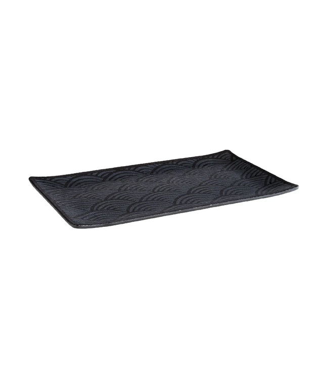 (6 pcs) GN 1/3 Gastronorm Tray - GGM Gastro DARK WAVE - Melamine - 325x176mm - Height: 20mm - Black