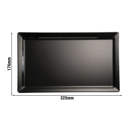 (6 pcs) GN 1/3 Gastronorm Tray - GGM Gastro PURE - Melamine - 325x176mm - Height: 30mm - Black