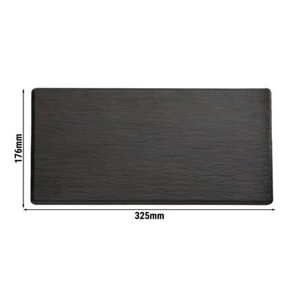 (6 pcs) GN 1/3 Gastronorm Tray - GGM Gastro SLATE - Melamine - 325x176mm - Height: 12mm - Black