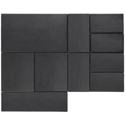 (6 pcs) GN 1/3 Gastronorm Tray - GGM Gastro SLATE - Melamine - 325x176mm - Height: 12mm - Black