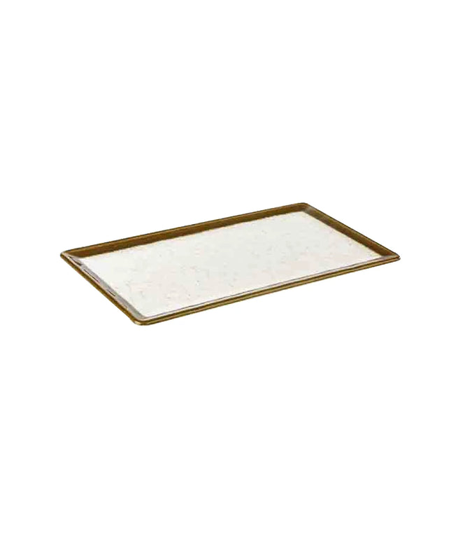 (6 pcs) GN 1/3 Gastronorm Tray - GGM Gastro STONE ART - Melamine - 325x176mm - Height: 15mm - Brown/White