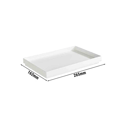 (6 pcs) GN 1/4 Gastronorm Tray - GGM Gastro ASIA PLUS - Melamine - 265x162mm - Height: 30mm - White