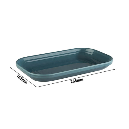 (6 pcs) GN 1/4 Gastronorm Tray - GGM Gastro EMMA - Melamine - 265x162mm - Height: 30mm - Blue