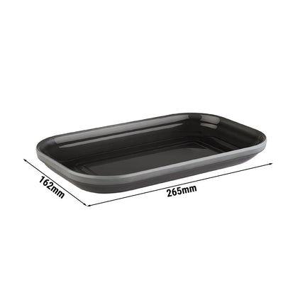 (6 pcs) GN 1/4 Gastronorm Tray - GGM Gastro EMMA - Melamine - 265x162mm - Height: 30mm - Grey