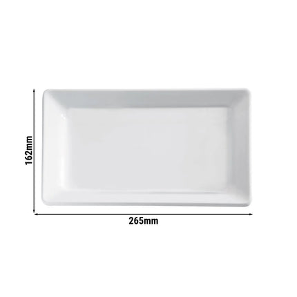 (6 pcs) GN 1/4 Gastronorm Tray - GGM Gastro PURE - Melamine - 265x162mm - Height: 30mm - White