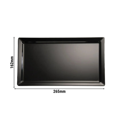 (6 pcs) GN 1/4 Gastronorm Tray - GGM Gastro PURE - Melamine - 265x162mm - Height: 30mm - Black