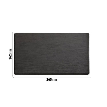 (6 pcs) GN 1/4 Gastronorm Tray - GGM Gastro SLATE - Melamine - 265x162mm - Height: 12mm - Black