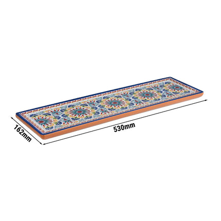 (6 pcs) GN 2/4 Gastronorm Tray - GGM Gastro ARABESQUE - Melamine - 530x162mm - Height: 20mm - Terracotta