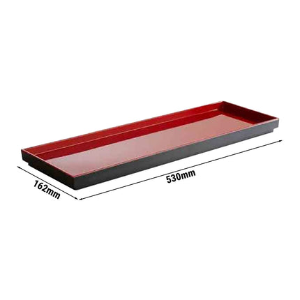 (6 pcs) GN 2/4 Gastronorm Tray - GGM Gastro ASIA PLUS - Melamine - 530x162mm - Height: 30mm - Black