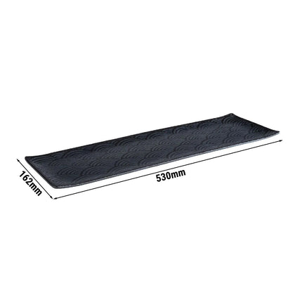 (6 pcs) GN 2/4 Gastronorm Tray - GGM Gastro DARK WAVE - Melamine - 530x162mm - Height: 20mm - Black