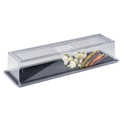 (6 pcs) GN 2/4 Gastronorm Tray - GGM Gastro DARK WAVE - Melamine - 530x162mm - Height: 20mm - Black