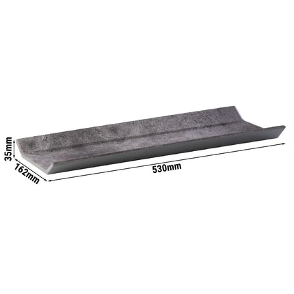 (6 pcs) GN 2/4 Gastronorm Tray - GGM Gastro ELEMENT - Melamine - 530x162mm - Height: 35mm - Grey