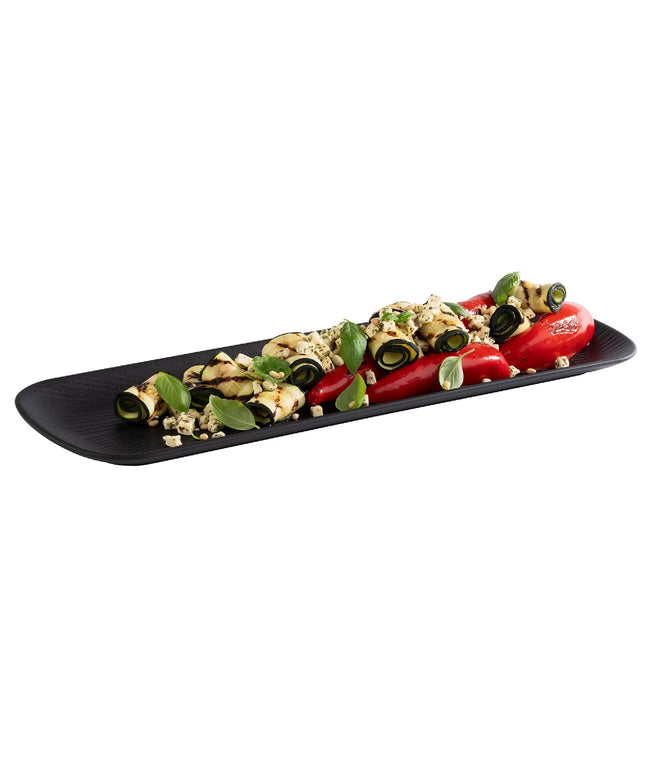 (6 pcs) GN 2/4 Gastronorm Tray - GGM Gastro NERO - Melamine - 530x162mm - Height: 25mm - Black