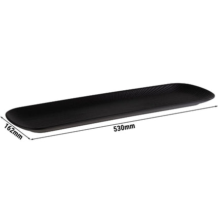 (6 pcs) GN 2/4 Gastronorm Tray - GGM Gastro NERO - Melamine - 530x162mm - Height: 25mm - Black