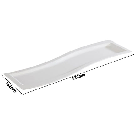 (6 pcs) GN 2/4 Gastronorm Tray - GGM Gastro SINUS - Melamine - 530x162mm - Height: 20mm - White