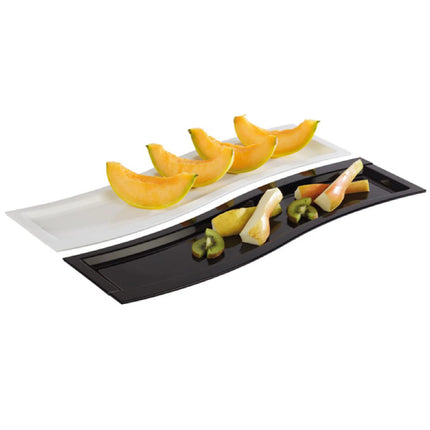 (6 pcs) GN 2/4 Gastronorm Tray - GGM Gastro SINUS - Melamine - 530x162mm - Height: 20mm - White