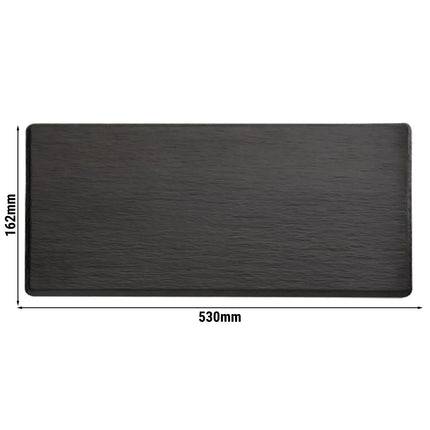 (6 pcs) GN 2/4 Gastronorm Tray - GGM Gastro SLATE - Melamine - 530x162mm - Height: 12mm - Black