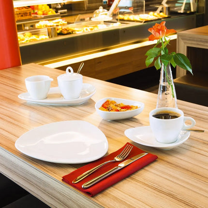 (6 pcs) SELTMANN WEIDEN | Coffe-e-Motion Breakfast plate – flat – Ø 25.5 cm – white porcelain