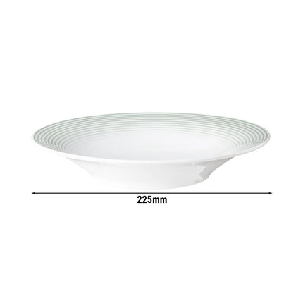 (6 pcs) SELTMANN WEIDEN | Deep Soup Plate – Porcelain – Ø 23 cm – BLUES – Sage green – Oven-safe