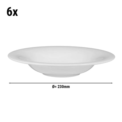 (6 pcs) SELTMANN WEIDEN | Deep Soup Plate – Porcelain – Ø 23 cm – SAVOY – White – Oven-safe
