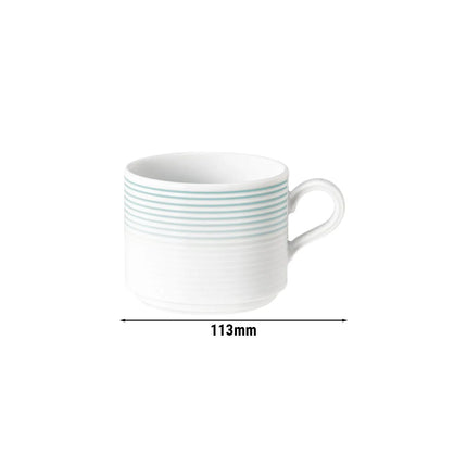(6 pcs) SELTMANN WEIDEN | Latte Coffee Cups – Porcelain – 250 ml – Arctic Blue – BLUES Series