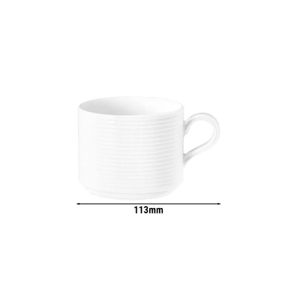 (6 pcs) SELTMANN WEIDEN | Latte Coffee Cups – Porcelain – 250 ml – White – BLUES Series