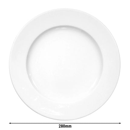 (6 pcs) SELTMANN WEIDEN | Meran Basic Side Plates – Flat – Ø 280 mm – White Porcelain – Ovenproof